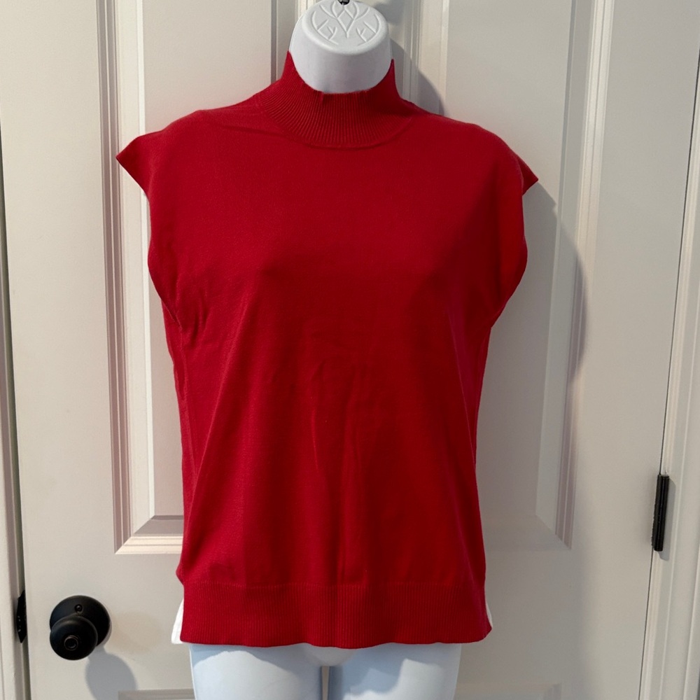 Ann Taylor Factory Red Sleeveless Sweater Tee